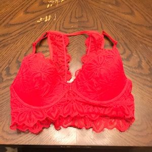 Red Lacey bralette NWOT